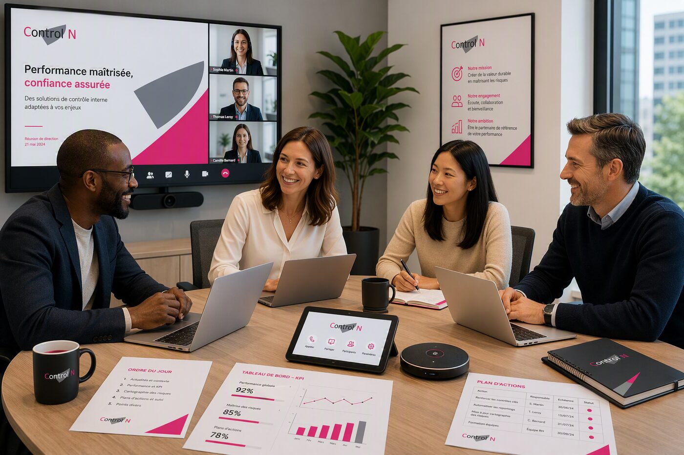 Équipe de direction en réunion de travail
